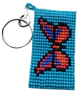 Butterfly Beaded Keychain